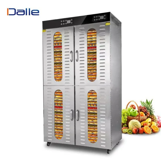 MOQ gratuito 4 compartimentos 80 bandejas Comercial de acero inoxidable Alimentos Frutas Verduras Deshidratador Secador de aire Máquina Horno de secado de frutas Equipo de máquina deshidratadora